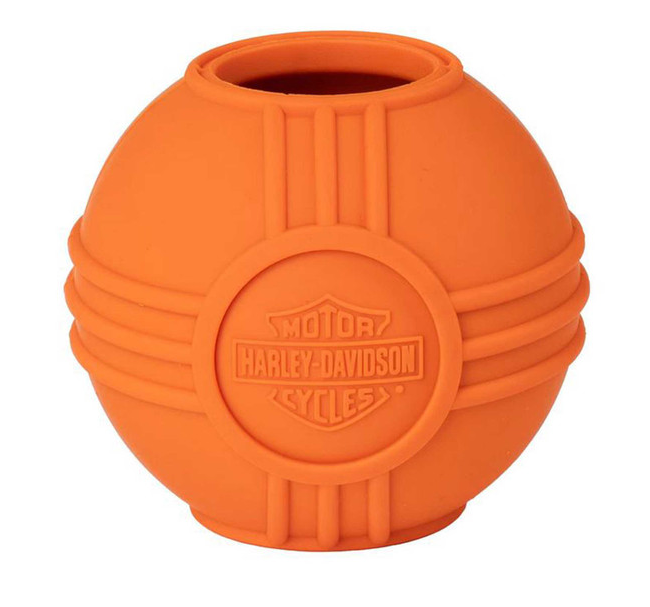 Harley-Davidson® Embossed Bar & Shield Logo Heavy-Duty Rubber Ball Toy - Orange