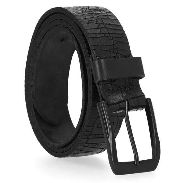 Harley-Davidson® Men's Cracked Earth Raised H-D Logo Leather Belt - Black