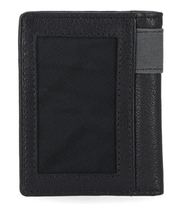 Harley-Davidson® Men's Genuine Leather With Calvary Canvas Trim Vertical Billfold