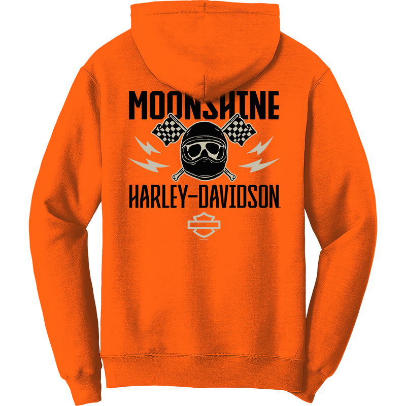 Pre-Order! Black Helmet Skull Orange Hoodie