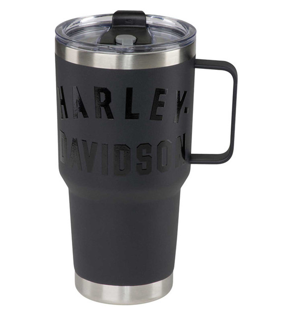 Harley-Davidson® 30 oz. Matte Black Travel Mug, Double-Wall Stainless Steel- HDL-98656