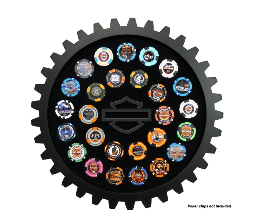 Harley-Davidson® Sprocket Magnetic Poker Chip Frame – Holds 26 Chips - DW6978