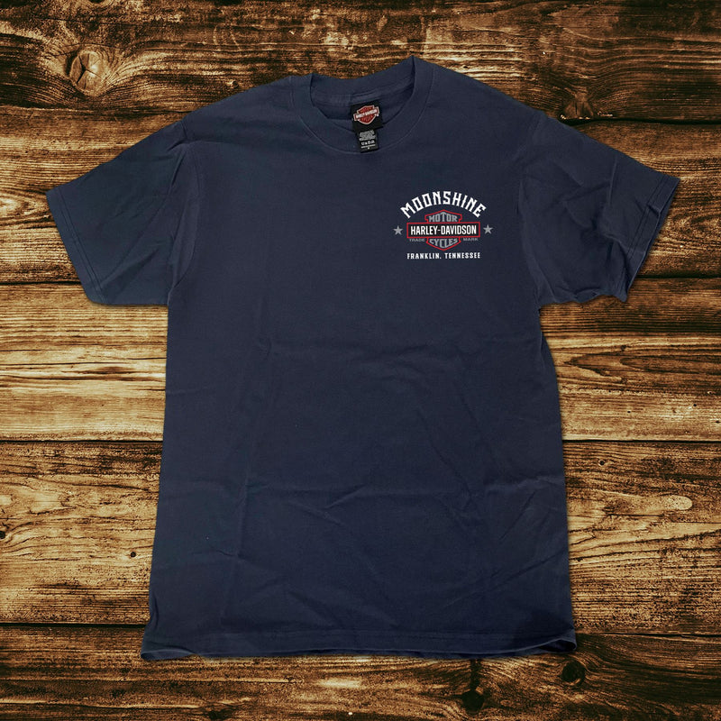 Flag Men's Blue Indigo Short Sleeve Shirt