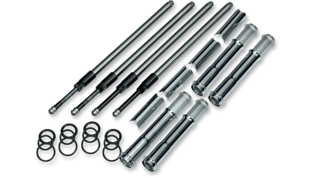 S&S Quickee Adjustable Pushrods with Chrome Covers 2017Up M8 Models