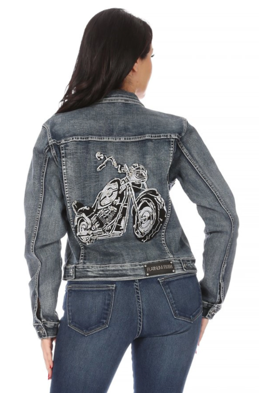 Platinum Plush - Motorcycle Denim Jacket - PP0047
