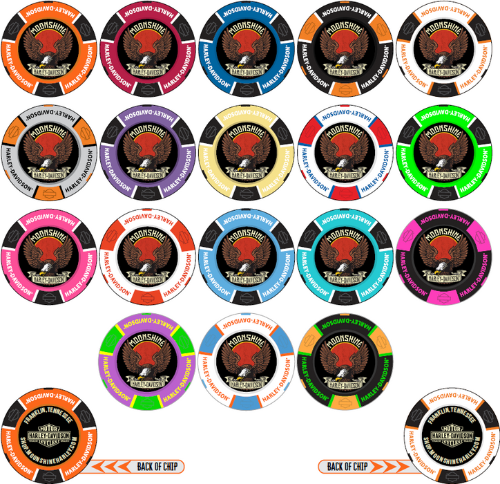 Moonshine H-D Poker Chip