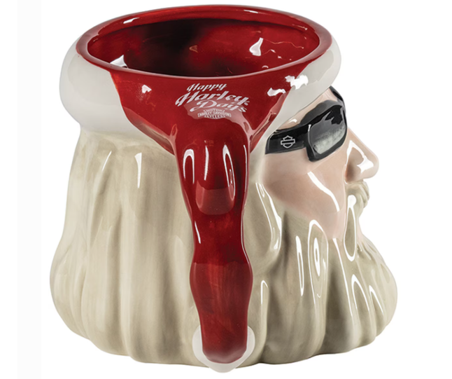Biker Santa Sculpted Mug – Limited-Edition Holiday Décor