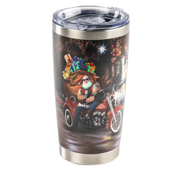 Biker Santa Travel Mug – Limited-Edition Holiday Décor
