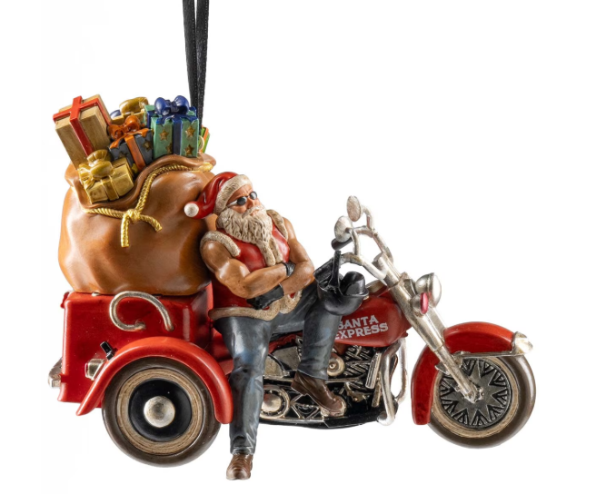 2025 Biker Santa Ornament – Limited-Edition Holiday Décor