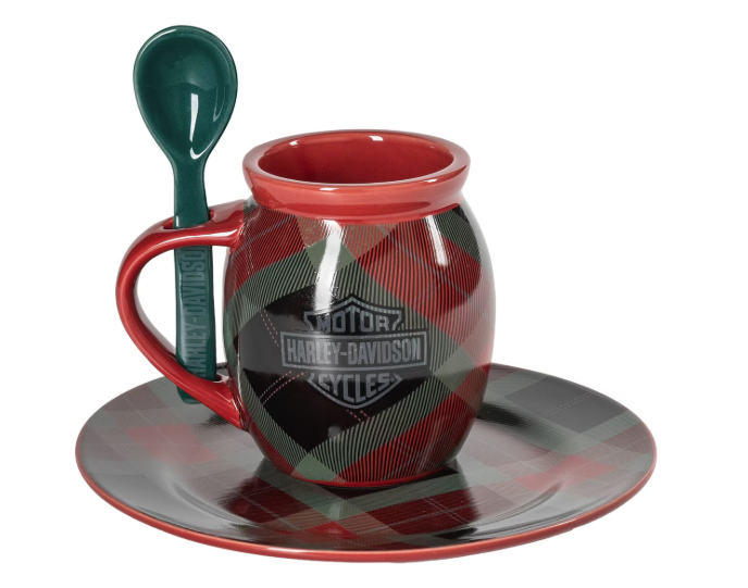 Holiday Plaid Cocoa Mug Set– Limited-Edition Holiday Décor