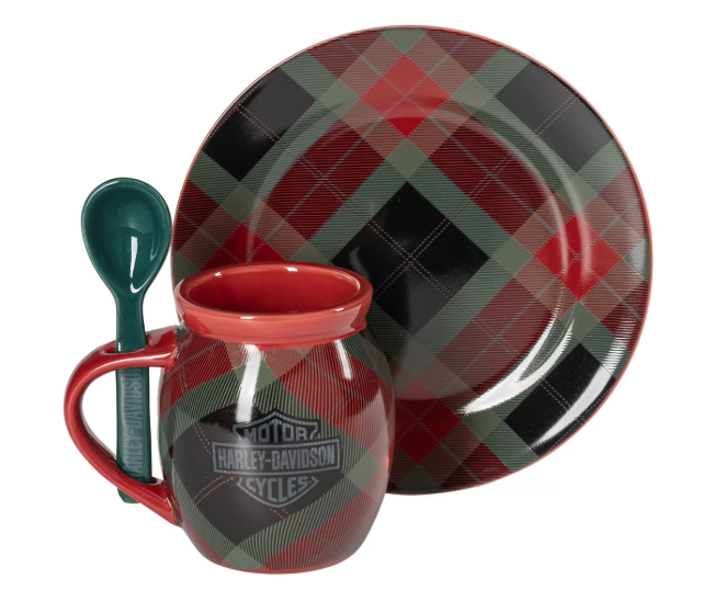 Holiday Plaid Cocoa Mug Set– Limited-Edition Holiday Décor