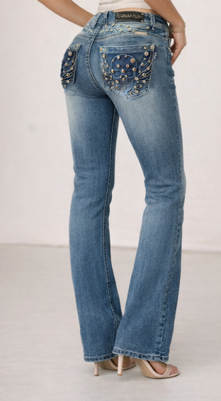 Platinum Plush - Wing Denim Pants - PP4057