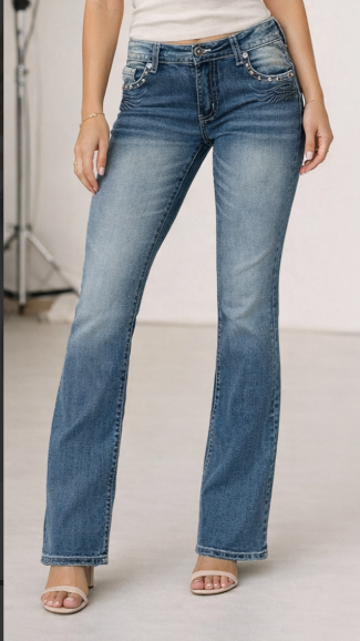 Platinum Plush - Wing Denim Pants - PP4057
