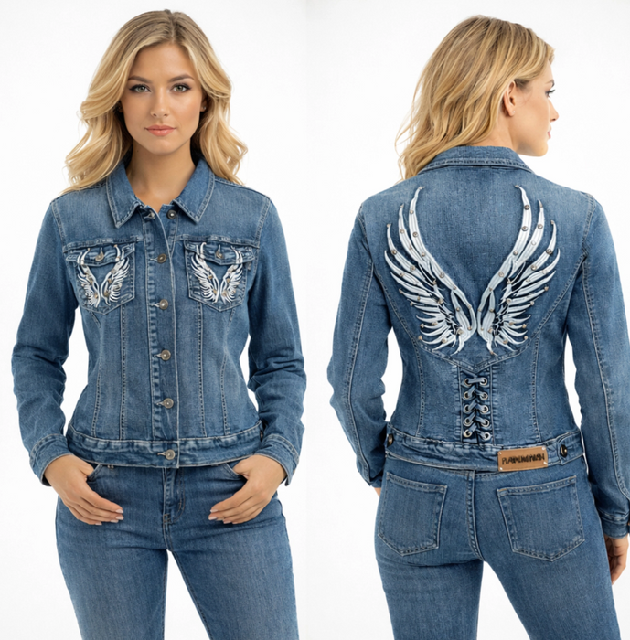 Platinum Plush - Wings Denim Jacket - PP0500