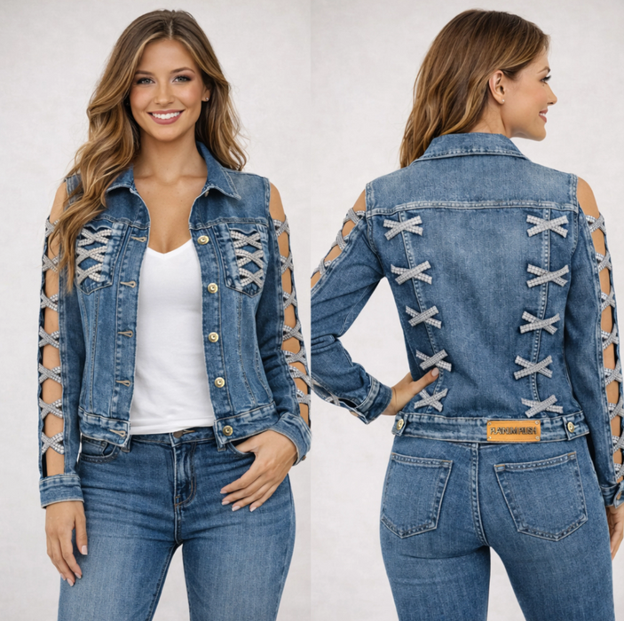 Platinum Plush - Open Side Denim Jacket - PP4009