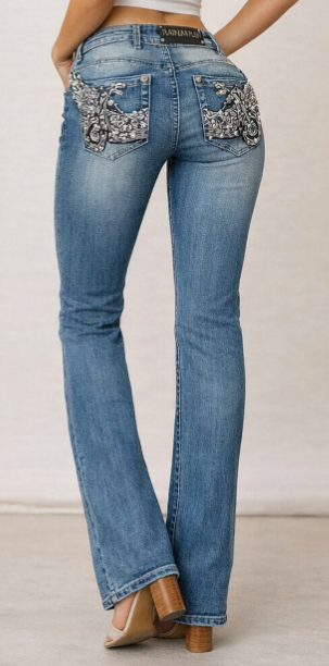 Platinum Plush - Wing Bike Denim Pants - PP4056