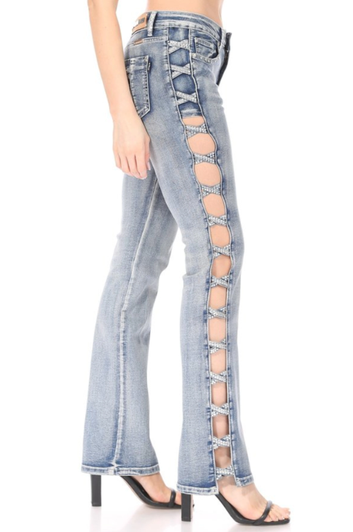 Platinum Plush - Cut Out Denim Jeans - PP4009