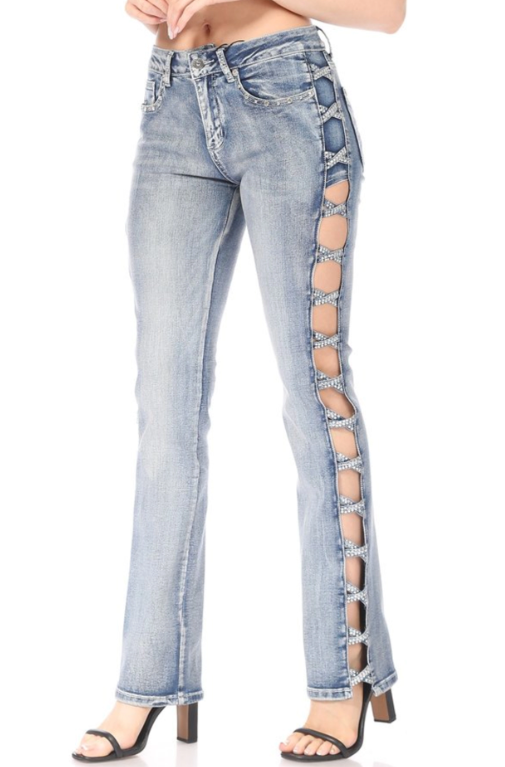 Platinum Plush - Cut Out Denim Jeans - PP4009