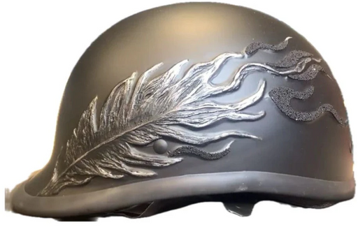 custom motorcycle helmets phoenix Hand Painted Helmet, Blue The Feather has a subtle sparkle effect imbedded with on the tips. Phoenix design for Sena Helmet