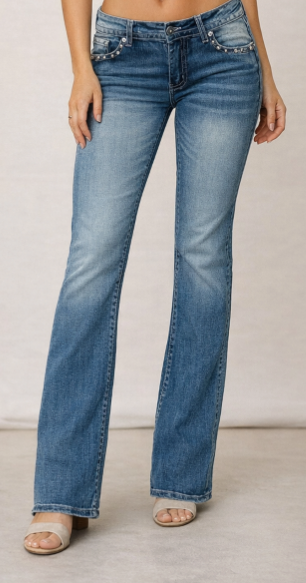 Platinum Plush - Wing Bike Denim Pants - PP4056