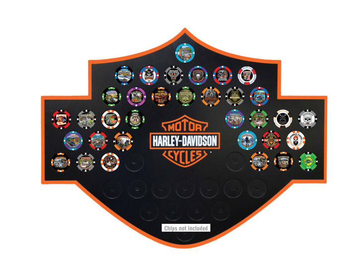 Harley-Davidson® Bar & Shield Poker Chip Collector's Magnetic Frame 48 Count - 6995D