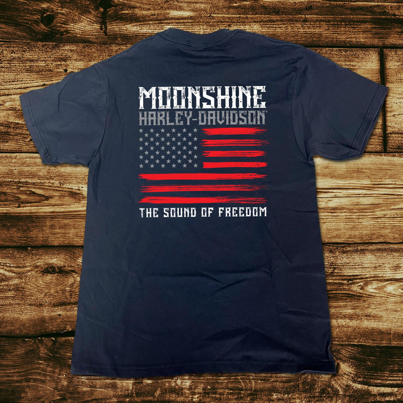 Flag Men's Blue Indigo Short Sleeve Shirt