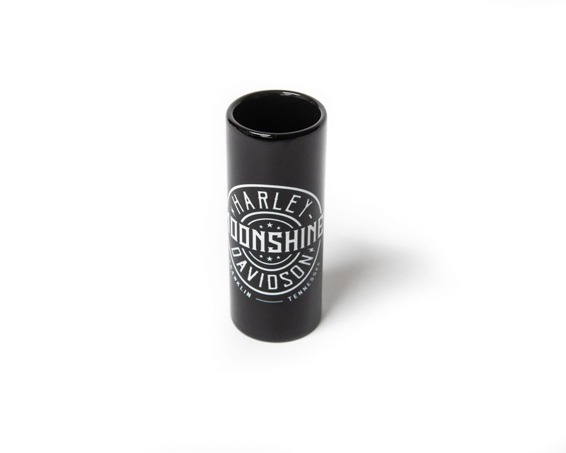 Moonshine Harley Circle Black Tall Shot Glass
