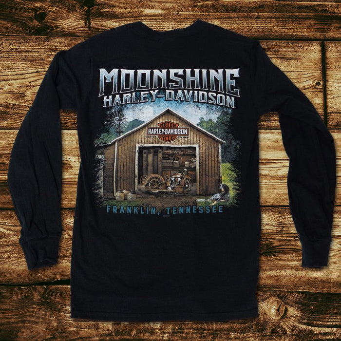 Old Garage Men's Black Long Sleeve Shirt