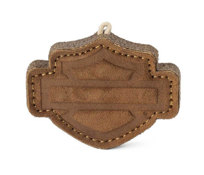 Harley-Davidson® Bar & Shield Logo Shaped Leather Pet Toy, Heavy-Duty - Brown