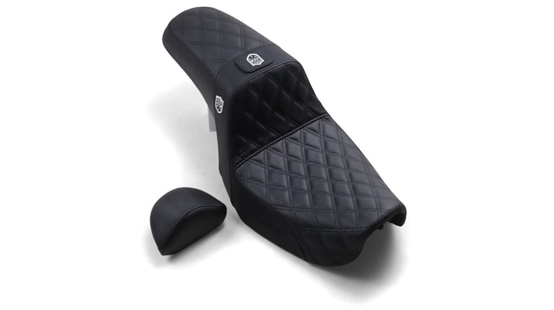 Saddlemen - Dyna Pro Series SDC Performance Gripper Seat with Driver's Lumbar Rest - 0803-0630