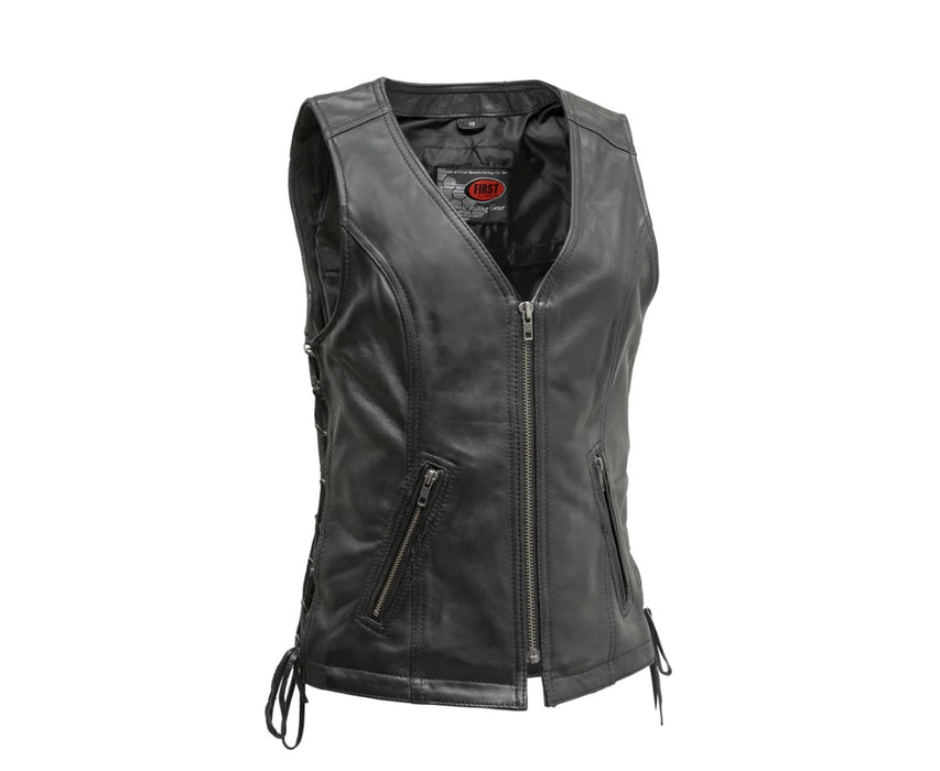 Cindy Women's Motorcycle Leather Vest - FIL576SDM