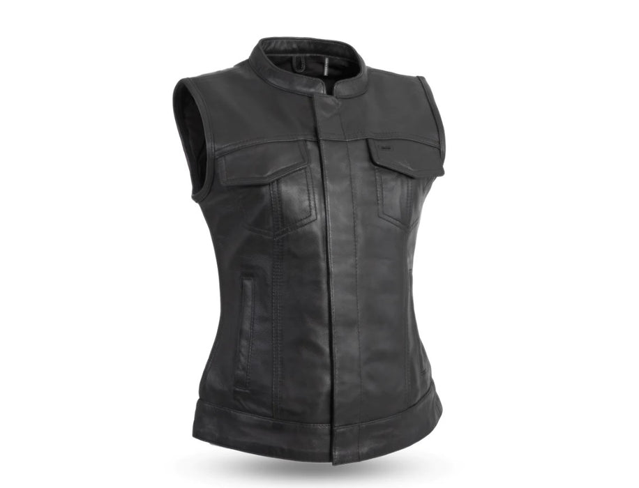 Ludlow Women's Motorcycle Leather Vest - FIL516SDC