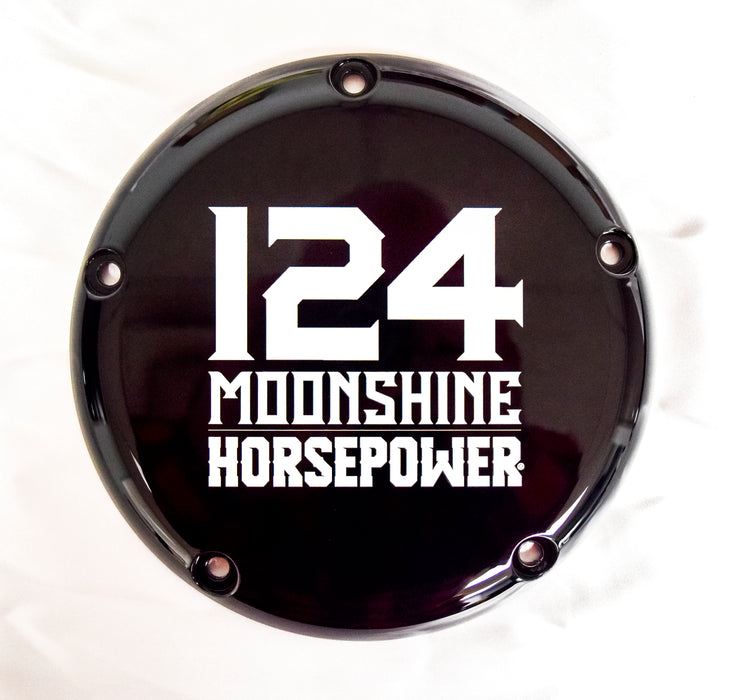 M8 Derby Cover, 124 Logo, Gloss Black - MHP-1124
