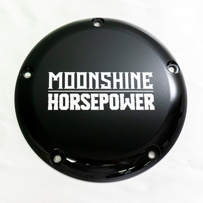 M8 Derby Cover, Moonshine HP Clean, Gloss Black - MHP-1133