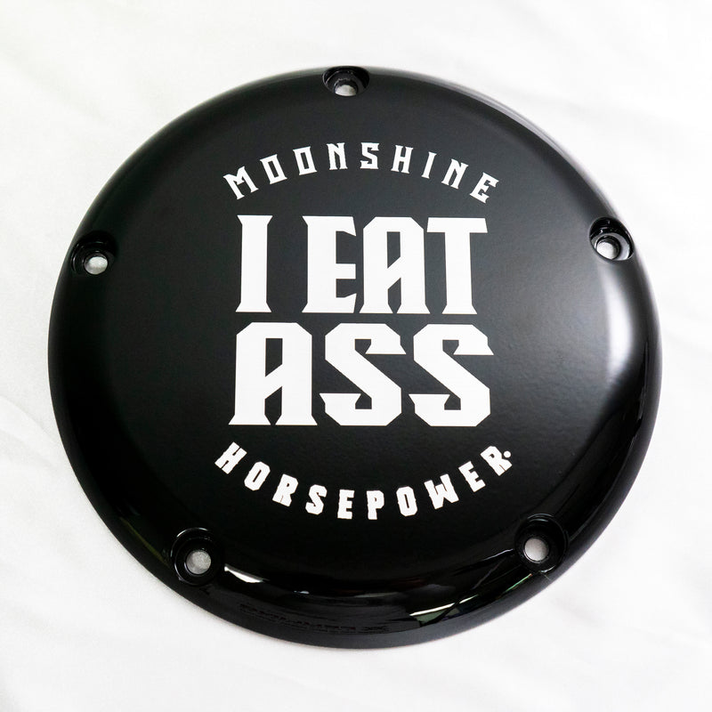 M8 Derby Cover, I EAT ASS, Gloss Black - MHP-1136