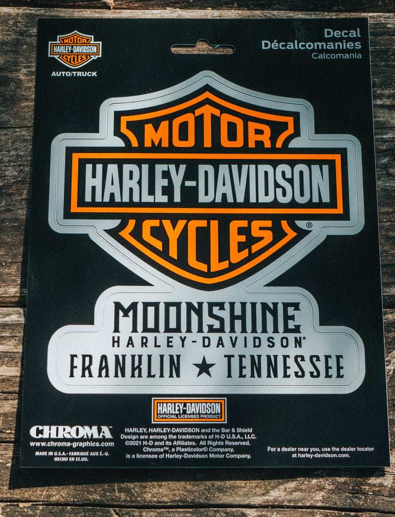 Moonshine Bar and Shield Decal